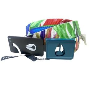 Tillys Nixon Tropical Webbed Belt Teal Buckle Size XS / S Beach Vacation - NWT